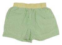Zeleno-biele pruhované krepové kraťasy