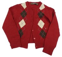 Červený károvaný prepínaci sveter Zara