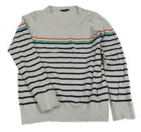 Sivý sveter s prúžkami M&Co.