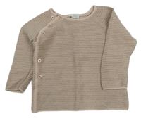 Svetloružová -béžový pruhovaný zavinovací sveter Mori