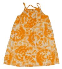 Oranžové batikované plátenné šaty H&M