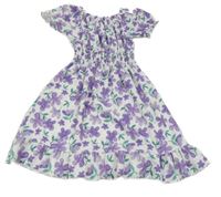 Biele ľahké šaty s kvetmi