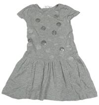 Sivé melírované šaty s bodkami H&M