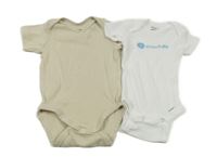 2x Béžové + biele body s nápisom