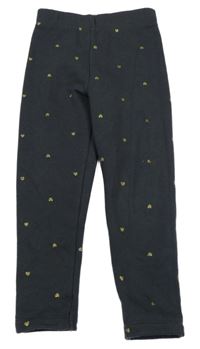 Tmavosivé zateplené legíny so srdiečkami Nutmeg