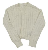 Smotanový vzorovaný prepínaci crop sveter M&S