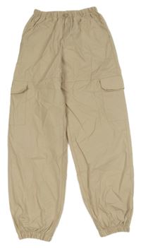 Béžové plátenné cargo cuff nohavice LC Waikiki