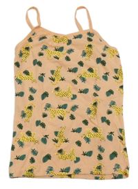 Oranžový top s leopardmi