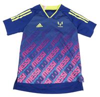 Tmavomodro-růžový funkční tofbalový dres Messi Adidas