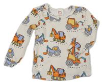 Smetanové triko s bagry Cozy Pixies