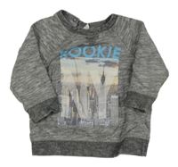 Sivá melírovaná mikina s městem H&M