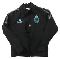 Černá propínací fotbalová mikina Real Madrid s logem Adidas