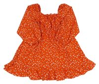 Červené ľahké kvetované šaty Primark