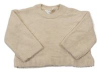 Béžový chlpatý oversize sveter H&M