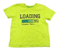 Limetkové tričko s nápismi Kids