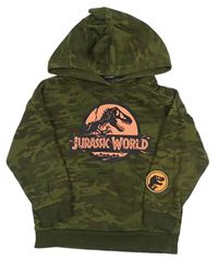 Khaki army mikina s dinosaurem - Jurský svět a kapucňou s ostny PRIMARK