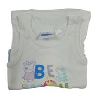 Nové - 2x - Košieľka  s Peppa Pig - Bílá, belasá
