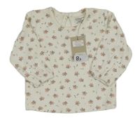 Nové - smetanové triko s růžemi PRIMARK