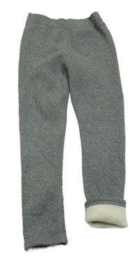 Sivé melírované teplákové silnější legíny