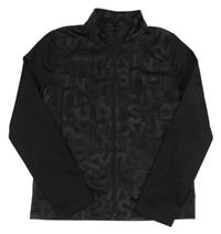 Černá funkční sportovní propínací mikina s písmenky Decathlon