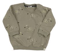 Sivá oversize mikina so zebrami Next