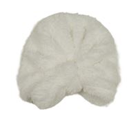 Biela huňatá čapica s mašlou