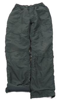 Tmavošedé šusťákové podšité kalhoty C&A