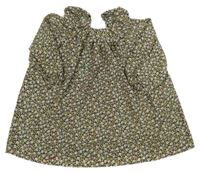 Čierne kvietkovane šaty s volánikom St. Bernard