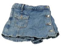 Modré šisované riflové kraťasy se sukní ZARA