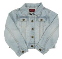 Světlemodrá riflová crop bunda s límečkem H&M