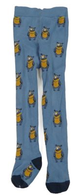 Modro-tmavomodré punčocháče s medvídky TCM