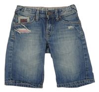 Modré riflové kraťasy s prošoupáním a logem Pepe Jeans