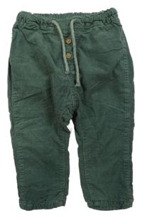 Khaki manšestrové podšité kalhoty H&M