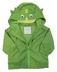 Zelená šusťáková podzimní bunda s kapucí - dinosaurus PRIMARK