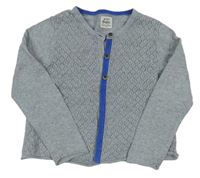 Sivý kašmírový perforovaný prepínaci sveter Mini Boden