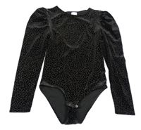 Černé puntíkaté sametové body Zara