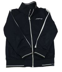 Tmavomodrá prepínaci mikina s nápisom