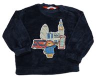 Tmavomodrá chlpatá mikina s Paddingtonem M&S