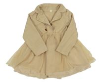 Béžové košeľové šaty s tylovou sukní Shein