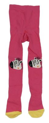 Tmavoružové pančuchy so zebrami