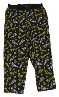 Čierne capri legíny s nápismi a srdiečkami BPC