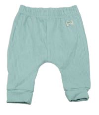 Tyrkysové rebrované ľahké tepláky s nášivkou Primark