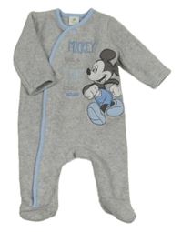 Šedý melírovaný fleecový overal s Mickeym Disney