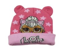 Tmavorůžovo-růžová čepice s L.O.L. Surprise