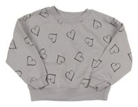 Lila oversize mikina so srdiečkami Primark