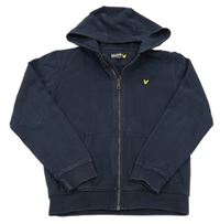 Tmavomodrá prepínaci mikina s nášivkou a kapucňou Lyle&Scott
