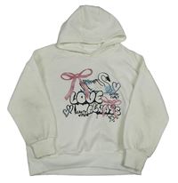 Smotanová mikina s labuťou s mašľami a kapucňou Dunnes