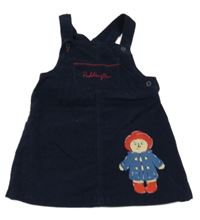 Tmavomodré menšestrové na traké šaty s Paddingtonem