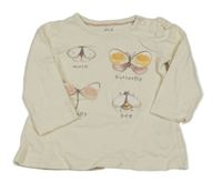 Světlebéžové triko s motýly C&A