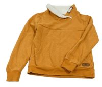 Medová vzorovaná mikina s komínovým golierom Yigga